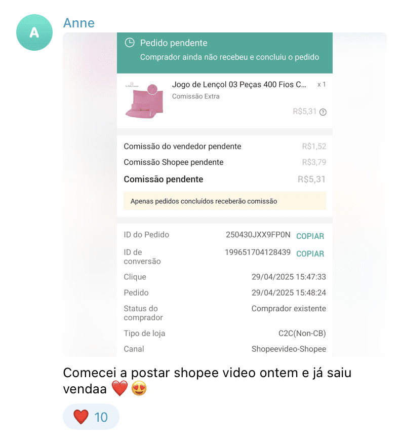 Primeira venda em menos de 24 horas