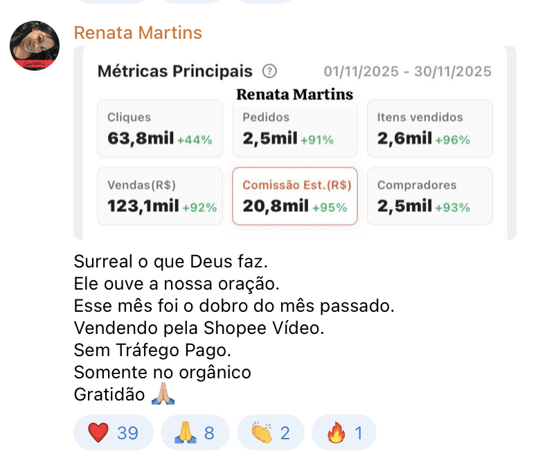 R$20.800 no mês apenas com a Shopee Vídeo