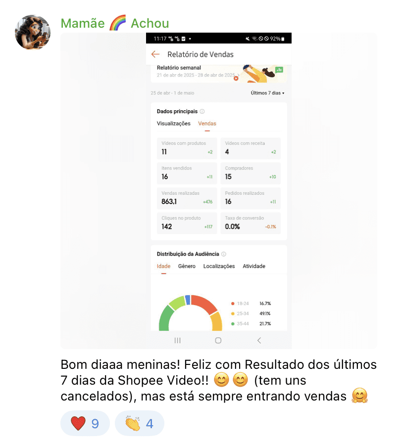 R$863,00 em apenas 7 dias sem ter seguidores
